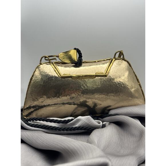 Vtg Exart Handmade Signed Handbag Metal Cabochon Stone Shoulder Purse - Picture 4 of 5